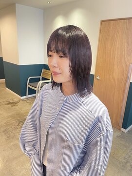 ヘアーブレイス(hair brace) ボブ×ほんのりパープルカラー　stylist中村