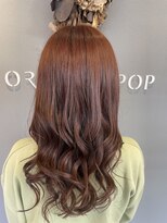 オレンジポップ 南行徳店(ORANGE POP) “orange brown”切りっぱなしボブ/エアリーロング/美髪