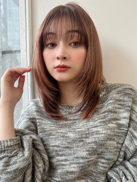 ハニー 町田(HONEY) レイヤーカット　小顔前髪　イメチェンレイヤー　ココアベージュ