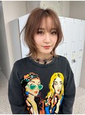 顔周りカット くびれヘア 韓国ヘア ブリーチなしダブルカラー