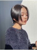 丸みショートシースルーバングくびれショートボブミニボブ