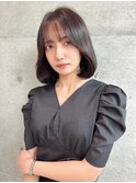 ミディアムヘア暗めカラー/デザインカラー/フェイスフレーミング