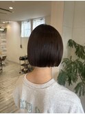 【 丸みが可愛いミニボブヘア 】髪質改善矯正 × ミニボブ　八戸