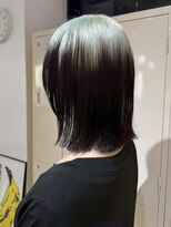 デート 下北沢(DATE) 下北沢切りっぱなしボブハイトーンデザインカラー顔周りレイヤー