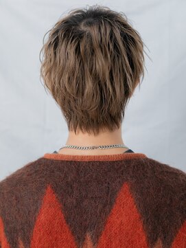 モッズヘア メン 仙台愛子駅前店(mod's hair men) ハイトーンカラーダウンパーマくせ毛風ルーズショートb仙台