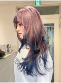 ☆ツートーンカラーラベンダーブルーデザインカラー