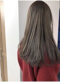 オリーブアッシュ_厚めバングローライトアッシュブラウン