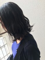 フロート 小阪店(float)&nbsp;黒髮ミディ_ココアブラウン,フリンジウェーブ