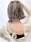 外国人風ハイライトバレイヤージュ白髪ぼかし エアタッチ t93
