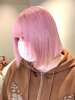 ベレーザ 渋谷(BELEZA)&nbsp;ba523_ベビーバングニュアンスカラーボブルフミルクティーピンク