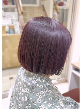 ギンザ シロー(GINZA CIRO) ワンレンミニボブラズベリーカラー