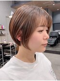 30代40代大人女性/前髪ありショートボブ/ショートヘア/髪質改善