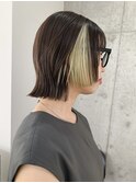 ペールグリーン インナーカラー デザインボブ