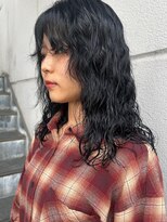 パーク 福岡天神西通り店(parc)&nbsp;パーマロング　黒髪　スパイラルパーマ　ウェーブパーマ　20代