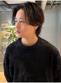 センターパート メンズミディアム ウルフ マッシュウルフ 20代