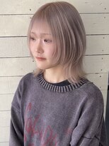 ルノン シェリー(LUNON cheliy)&nbsp;ミディアムウルフ/ハイトーンカラー/ベージュカラー