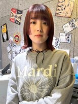 チャオ バイ ミチ(Chao by MICHI)&nbsp;【ChaoMICHI haruya】外ハネボブ レッドカラー 顔周りカット