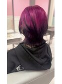 ハイトーン/デザインカラー/ピンクバイオレット/ウルフカット