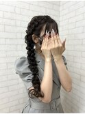 編み込みサイド編みおろし