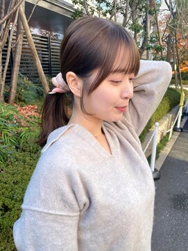 ノラ ヘアーサロン(NORA HAIR SALON) ナチュラル小顔前髪あり後れ毛サイドバング結べるボブくびれヘア