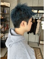 リンダテーラ(Linda tela)&nbsp;【札幌白石】メンズカット/スパイキーショート/くすみブルー