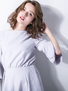 カバーヘア イヴ 戸頭店(COVER HAIR EVE) カーキベージュハイライト 濡れ髪カーリーボブv戸頭20代30代40代