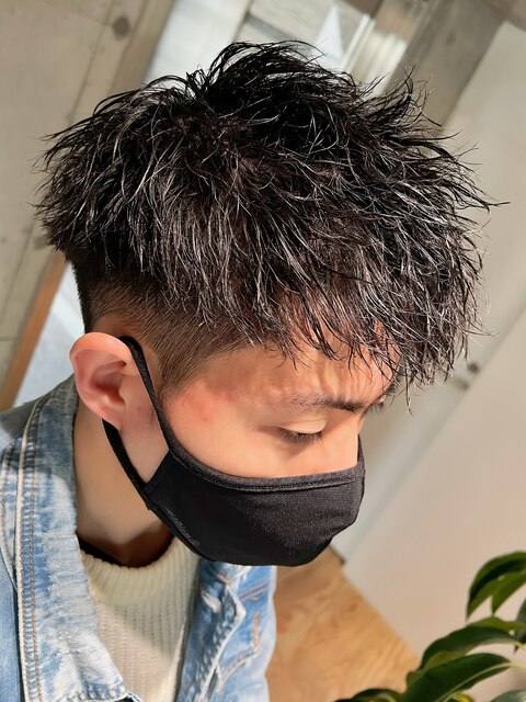 guest hair 黒髪ツイストソフモヒショート