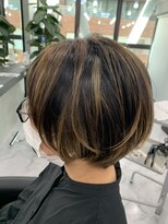 エンディアリング 東銀座(Endearing)&nbsp;お洒落ショートカットボブヘア白髪染め白髪ぼかしハイライト