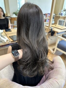 バイオレットジェム(Violet`jem) レイヤーカットブリーチなしオリーブベージュロングレイヤー