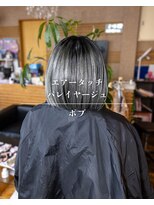 ヘアーメイク ダンス(hair make DANCE)&nbsp;エアータッチバレイヤージュ　ボブ！  グレー