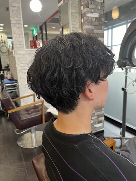 ヘアーメイク ロージー 北18条店(HAIR MAKE ROSY) かき上げヘア七三ヘアツーブロックメンズ波巻きスパイラルパーマ