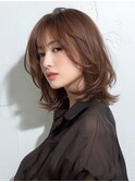 ☆ホワイトグレージュミニウルフデジタルパーマチェリーブラウン