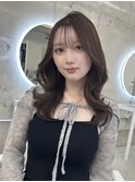透明感グレージュカラー/韓国くびれヘア/薄め前髪/表参道