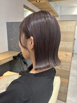 ブルーム ヘア デザイン ドゥーエ(bloom hair design due) lavender×ボブ【デザインカラー/プレイングカラー/ボブ】