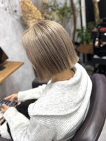 シールドヘアー 沖縄 新都心(C'LD Hair)&nbsp;ミニボブ/切りっぱなしボブ/ヘーゼルベージュ