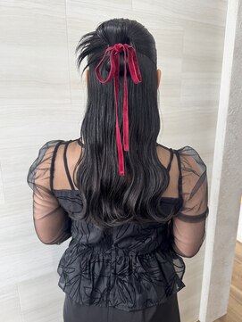 ハノン(Hanon) タイトハーフアップ×カチモリ