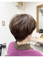 ホワイトストーン WHITE STONE 丸みショートボブ×艶ブラウン似合わせカット