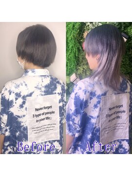 エクステ専門店あるじゃんすー 小倉店 シルバーパープルウルフ#シールエクステ#エクステ#小顔#小倉