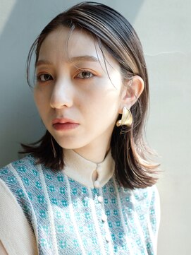 アルバム 銀座(ALBUM GINZA) 外ハネミディ_セシルカットココアブラウン_28050