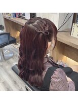 髪リボンハーフツイン
