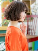 ★バレイヤージュアシンメトリー小顔ミニボブ20代30代40代★8