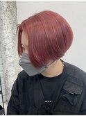 □黒髪クラゲヘアーオリーブグレー小顔ココアベージュピンクボブ