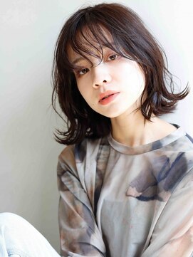 スクエアウーノ 博多(SQUARE*UNO HAKATA) 外ハネボブ ウェーブヘア チョコレートブラウン