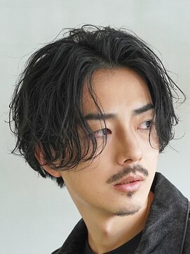 フィフス 渋谷(fifth) 緩めシャドウパーマメンズマッシュウルフカット渋谷波巻きパーマ