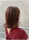 【谷】オレンジベージュ＊切りっぱなしボブ