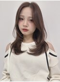 くすみベージュマロンベージュホワイトブロンド細めハイライト