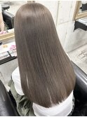 ハイライトカラーくびれヘアアプリコットオレンジ