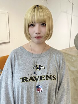 テルヴェ(Terve) ぷつっとボブ顔周りカットステップカットハイトーンボブ金髪ボブ