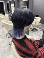 ホワイト 梅田(white) 【メンズ】インナーブリーチ ネイビーブルーカラー>