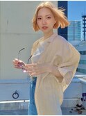 春風纏ったハイトーンボブ